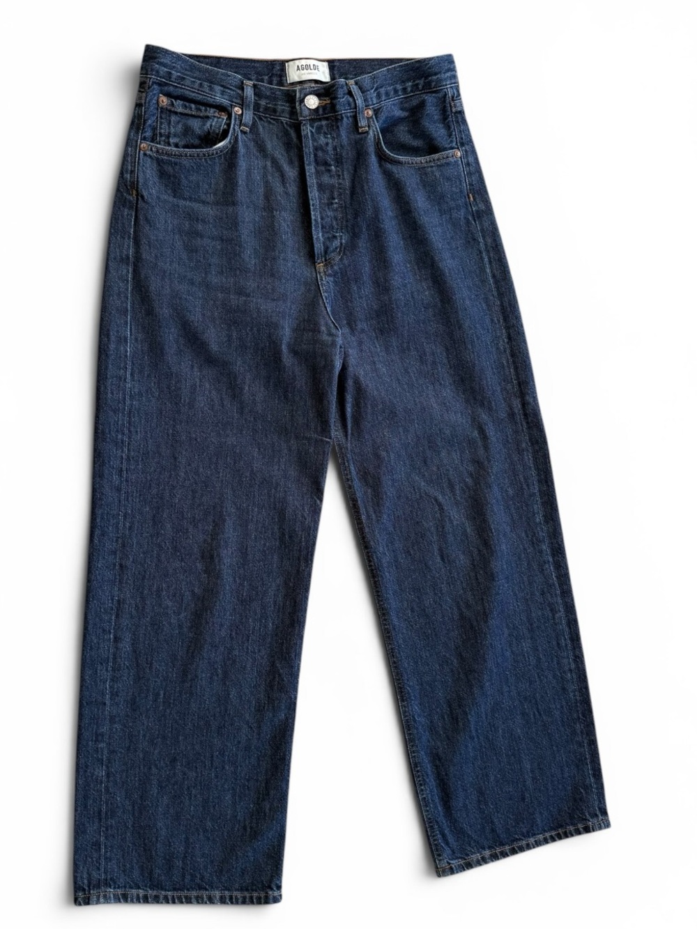 AGOLDE Ren High Rise Wide Leg Jeans Dark Indigo Size 28 - Picture 5 of 8